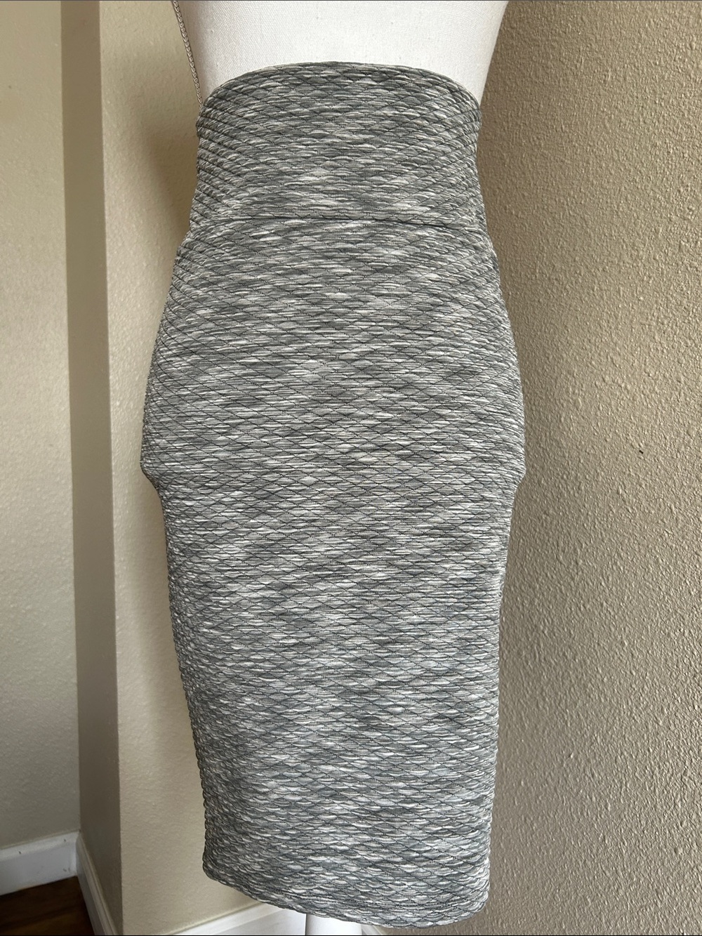 Pencil Skirt in Heather Gray Textured Knit
